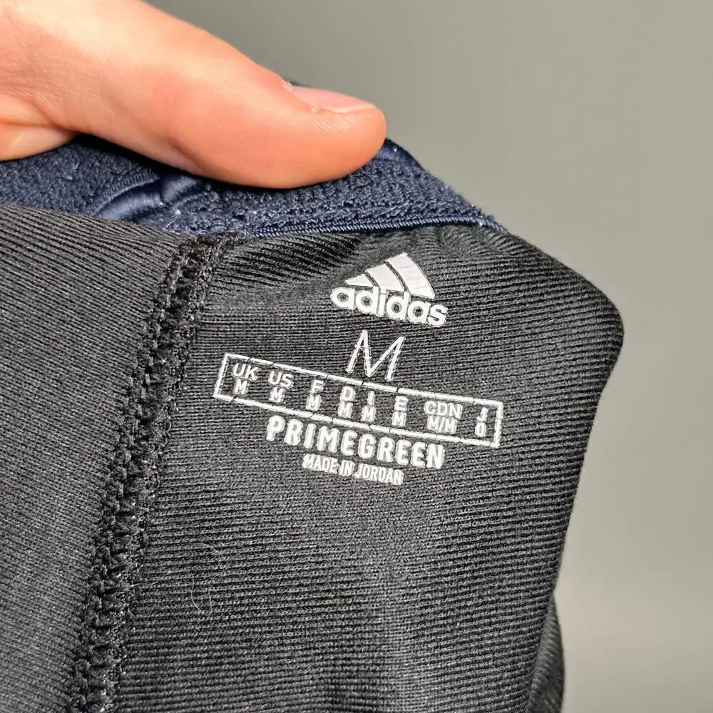 Vintage Y2K Adidas Sweatpants Mens M Jet Black Polyester 3 Stripes Grey Accents